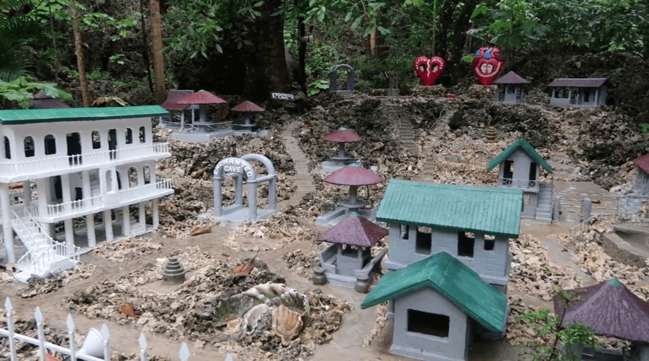 scale model of enchanted cave park in bolinao pangasinan philippines
